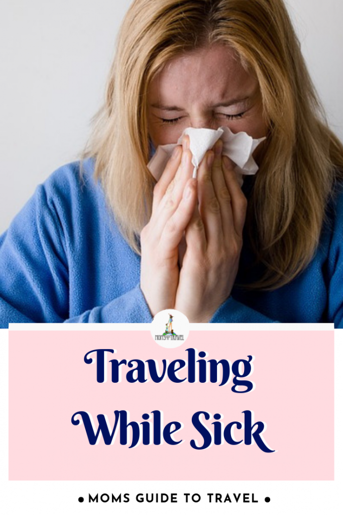 woman traveling while sick 