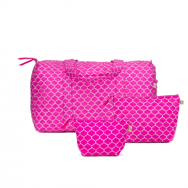 Quilted Koala Pink Duffel Bag